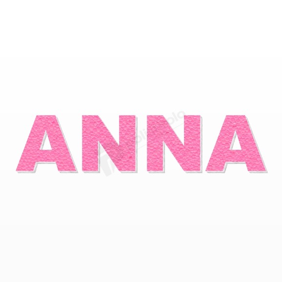 ANNA nome in polistirolo - Arial - Rosa - Senza base