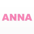 ANNA nome in polistirolo - Arial - Rosa - Senza base