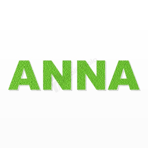 ANNA nome in polistirolo - Arial - Verde - Senza base