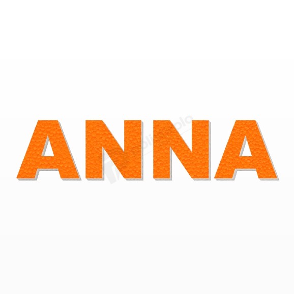 ANNA nome in polistirolo - Arial - Arancione - Senza base