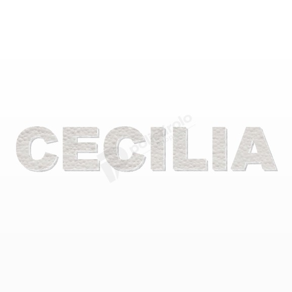 CECILIA nome in polistirolo - Arial - Bianco - Senza base