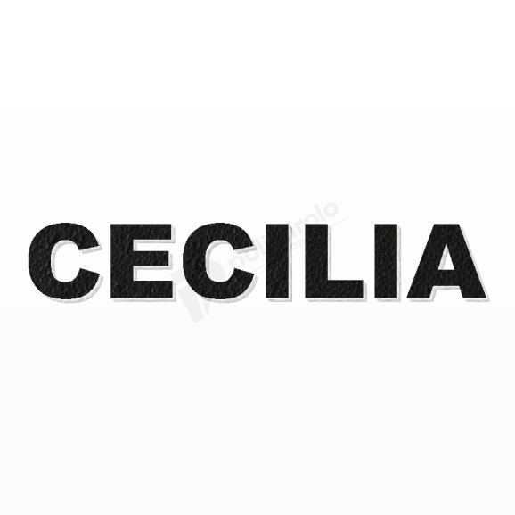 CECILIA nome in polistirolo - Arial - Nero - Senza base