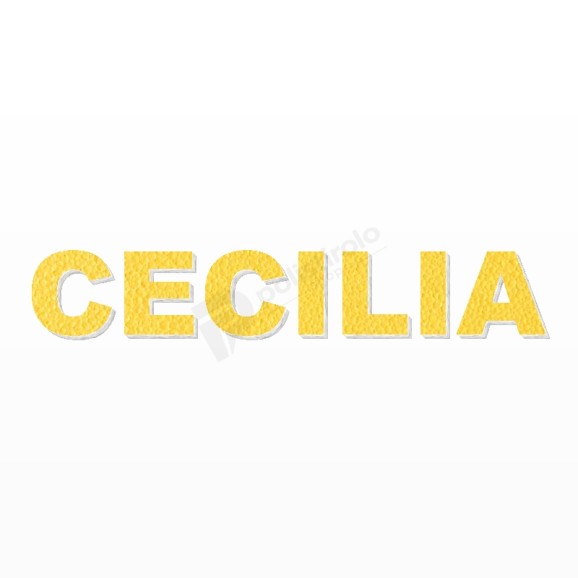 CECILIA nome in polistirolo - Arial - Giallo - Senza base