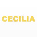 CECILIA nome in polistirolo - Arial - Giallo - Senza base