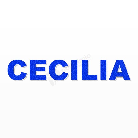CECILIA nome in polistirolo - Arial - Blu - Senza base