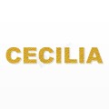 CECILIA nome in polistirolo - Arial - Oro - Senza base