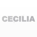 CECILIA nome in polistirolo - Arial - Argento - Senza base