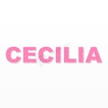 CECILIA nome in polistirolo - Arial - Rosa - Senza base
