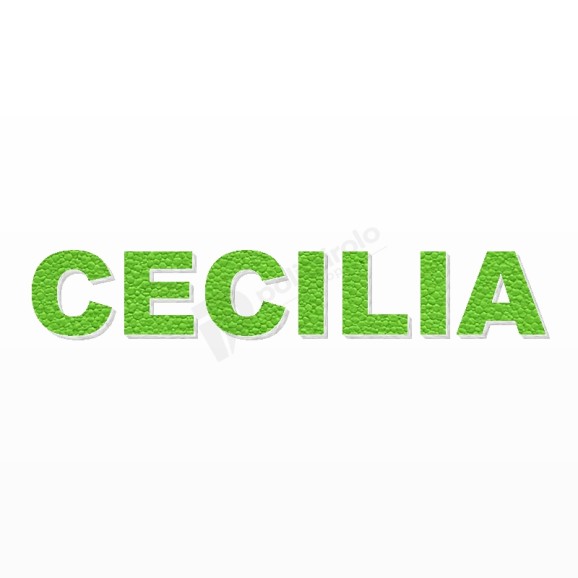 CECILIA nome in polistirolo - Arial - Verde - Senza base
