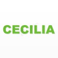 CECILIA nome in polistirolo - Arial - Verde - Senza base