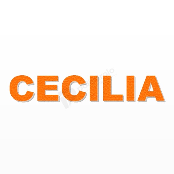 CECILIA nome in polistirolo - Arial - Arancione - Senza base