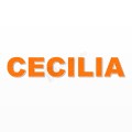 CECILIA nome in polistirolo - Arial - Arancione - Senza base