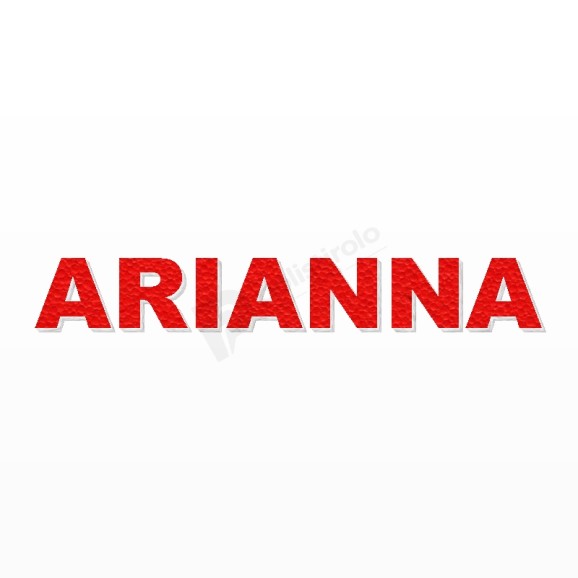 ARIANNA nome in polistirolo - Arial - Rosso - Senza base