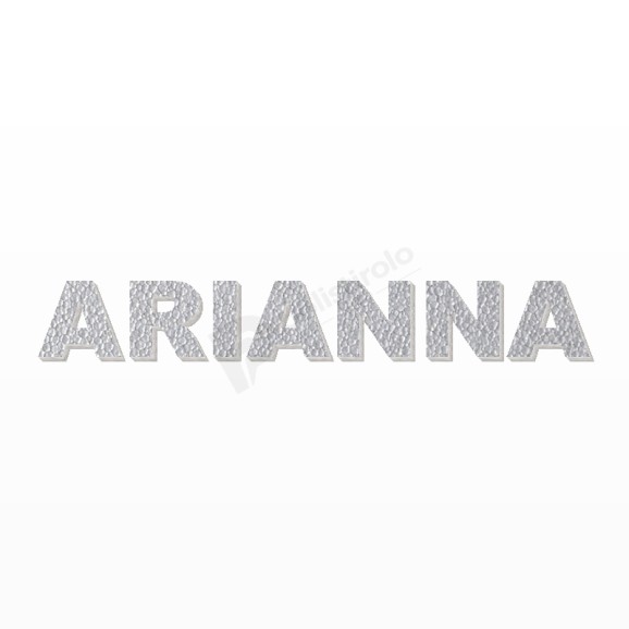 ARIANNA nome in polistirolo - Arial - Argento - Senza base