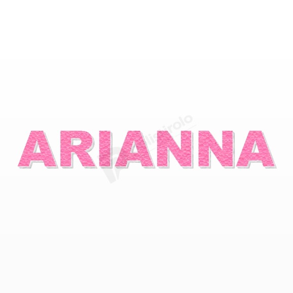 ARIANNA nome in polistirolo - Arial - Rosa - Senza base