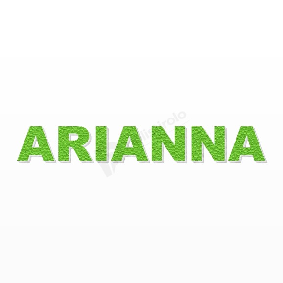 ARIANNA nome in polistirolo - Arial - Verde - Senza base