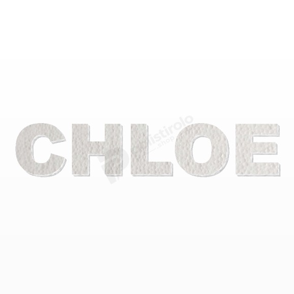 CHLOE nome in polistirolo - Arial - Bianco - Senza base