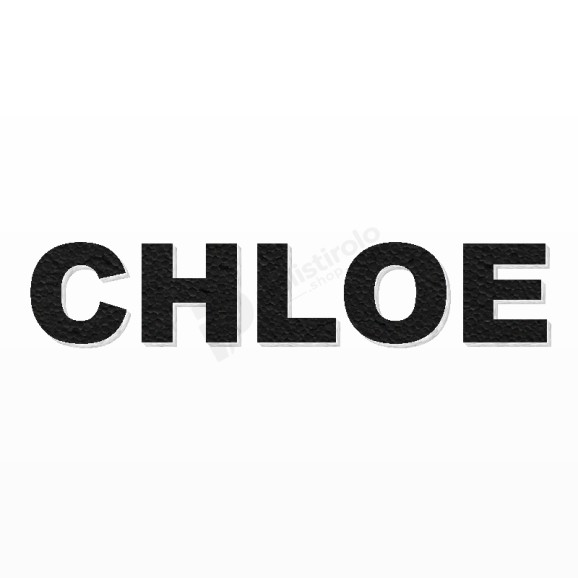 CHLOE nome in polistirolo - Arial - Nero - Senza base