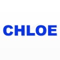 CHLOE nome in polistirolo - Arial - Blu - Senza base