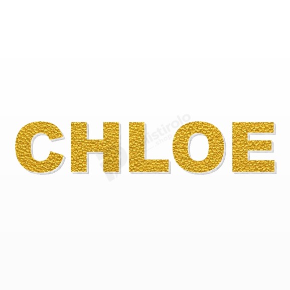 CHLOE nome in polistirolo - Arial - Oro - Senza base