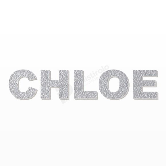 CHLOE nome in polistirolo - Arial - Argento - Senza base