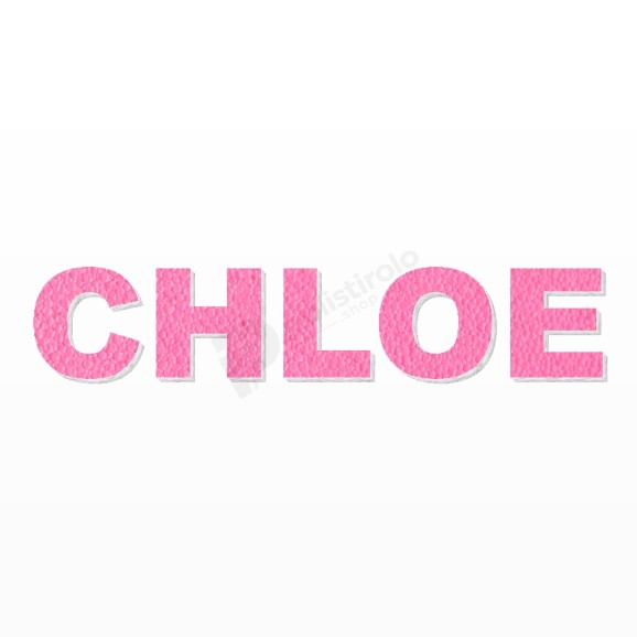 CHLOE nome in polistirolo - Arial - Rosa - Senza base