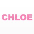CHLOE nome in polistirolo - Arial - Rosa - Senza base