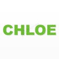 CHLOE nome in polistirolo - Arial - Verde - Senza base