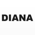 DIANA nome in polistirolo - Arial - Nero - Senza base