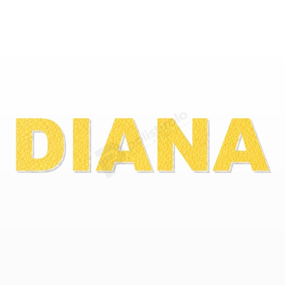 DIANA nome in polistirolo - Arial - Giallo - Senza base