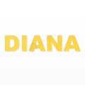 DIANA nome in polistirolo - Arial - Giallo - Senza base