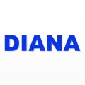DIANA nome in polistirolo - Arial - Blu - Senza base