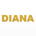 DIANA nome in polistirolo - Arial - Oro - Senza base