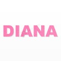 DIANA nome in polistirolo - Arial - Rosa - Senza base