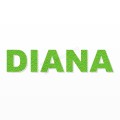 DIANA nome in polistirolo - Arial - Verde - Senza base