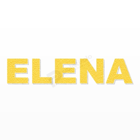 ELENA nome in polistirolo - Arial - Giallo - Senza base