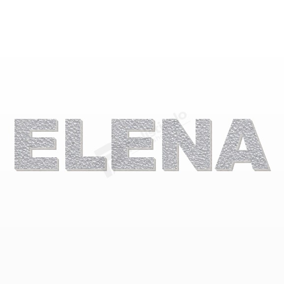 ELENA nome in polistirolo - Arial - Argento - Senza base