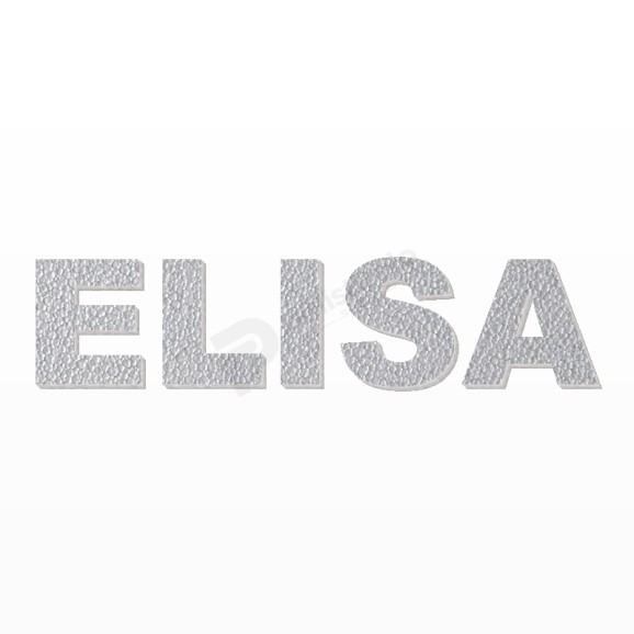 ELISA nome in polistirolo - Arial - Argento - Senza base