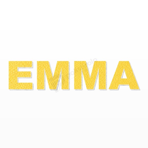 EMMA nome in polistirolo - Arial - Giallo - Senza base