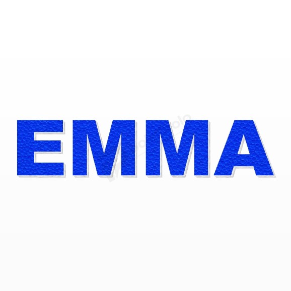 EMMA nome in polistirolo - Arial - Blu - Senza base