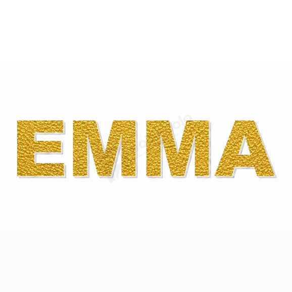 EMMA nome in polistirolo - Arial - Oro - Senza base