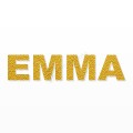 EMMA nome in polistirolo - Arial - Oro - Senza base
