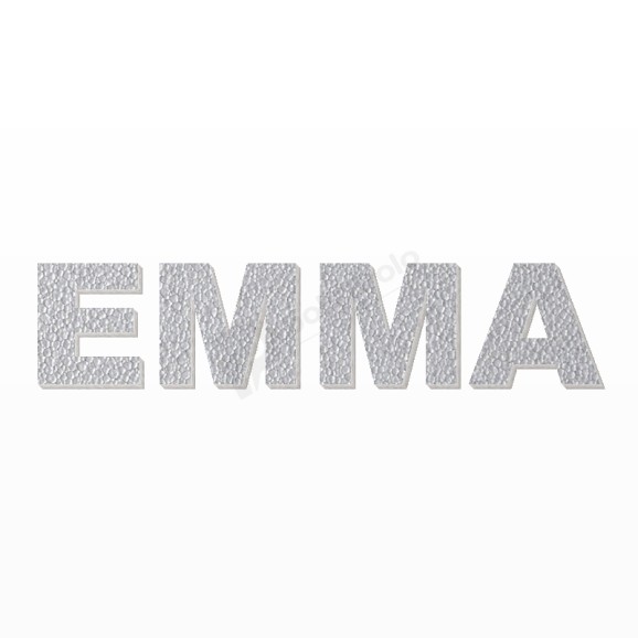 EMMA nome in polistirolo - Arial - Argento - Senza base
