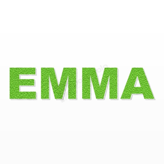 EMMA nome in polistirolo - Arial - Verde - Senza base