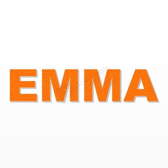 EMMA nome in polistirolo - Arial - Arancione - Senza base