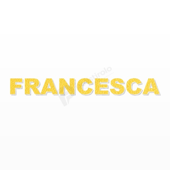 FRANCESCA nome in polistirolo - Arial - Giallo - Senza base