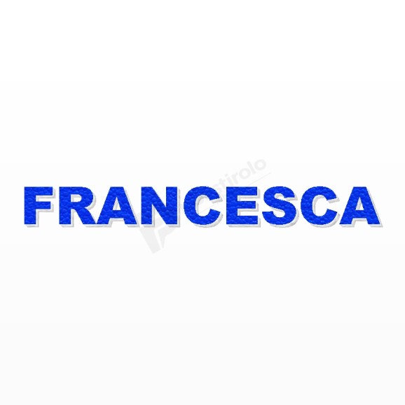 FRANCESCA nome in polistirolo - Arial - Blu - Senza base