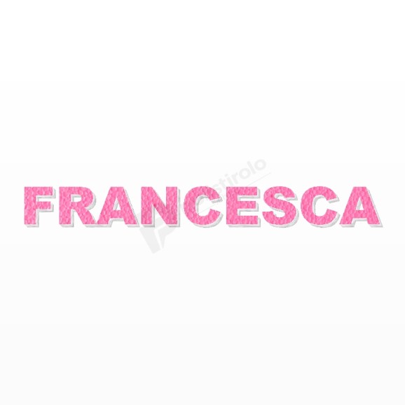 FRANCESCA nome in polistirolo - Arial - Rosa - Senza base