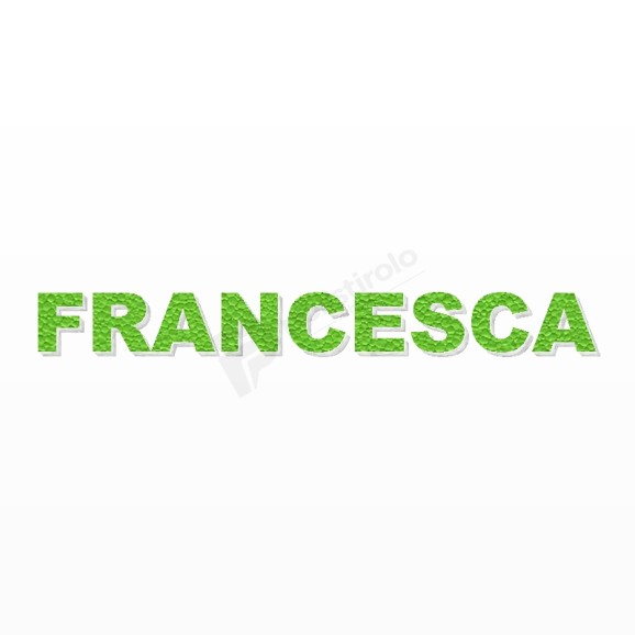 FRANCESCA nome in polistirolo - Arial - Verde - Senza base