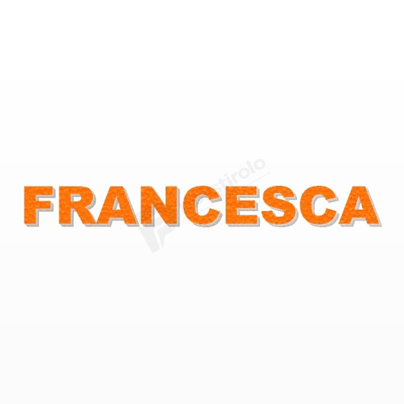 FRANCESCA nome in polistirolo - Arial - Arancione - Senza base